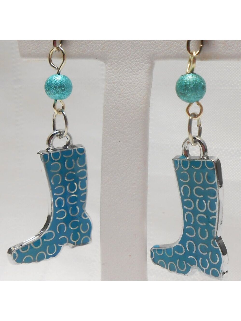 No 115 Handmade earrings with enameled silver shoes charms